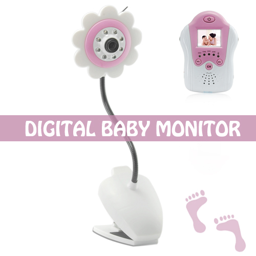 Baby Monitor – Night Vision, AV OUT, Flower Design, Pink