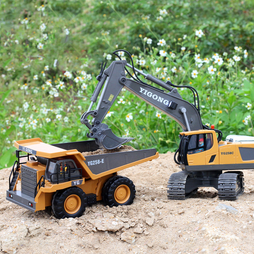 Remote Control Engineering Car Toy RC Car 11 Channel Excavator 