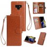 Abctay with 9 Card Slot Lanyard Bracket Buckle brown For Samsung Note 9 PU Full Protective Cover