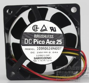 Wholesale SANYO 6025 109R0624M4D07 : 24V 0.04A 3wires cooling fan