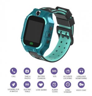 Wholesale E12 for Boys and Girls green Kids Smart Watch Phone Kids GPS Tracker Watch with SOS Anti-Lost Alarm Sim Card Slot Touch Screen Alarm Clock Digital Wrist Watch