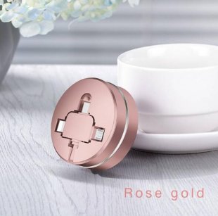 Wholesale for iPhone Retractable 1m USB Cable for Xiaomi Huawei Rose gold 3 in 1 Micro USB Type C USB Cable