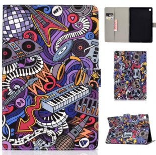 Wholesale Laptop Protective Case with Front Snap Cute Cartoon Color Painted Smart Stay PU Cover Graffiti For Samsung T510/T515