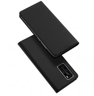 Wholesale Leather Mobile Phone Cover Magnetic Protective Case Bracket with Cards Slot black DUX DUCIS For HUAWEI P40