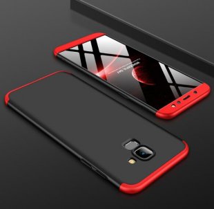 Abctay 2018 360 Degree Protective Case Ultra Thin Hard Back Cover Red black red For Samsung A6