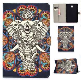 Wholesale Laptop Protective Case Color Painted Smart Stay PU Cover with Front Snap Fun elephant For Samsung T590