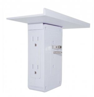 Wholesale with Usb Ports Storage Holder white_U.S. regulations Socket Shelf Multi-function Power Outlet Shelf