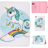 Wholesale Laptop Protective Cover Cartoon Color Painted Smart Stay PU Cover with Front Snap single horned horse For Samsung T720/T725