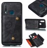 Abctay Shockproof Double Buckle Wallet Case Cell Phone Case PU Leather Flip Stand Phone Cover With Card Slots black For VIVO Y17