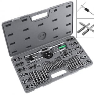 Wholesale 60pcs/set Multifunction Alloy Steel Metric and British Screw Tap & Die Thread Cutting Tapping Hand Tool Kit with Plastic Box for Machine Hand Use