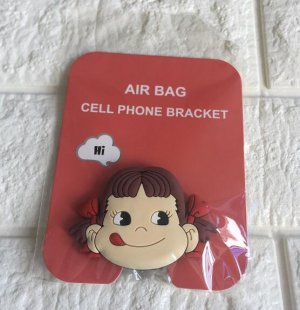 Wholesale Cellphone Stand Brown little girl Mobile Phone Balloon Bracket Retractable Cartoon Silicone Cute Grip