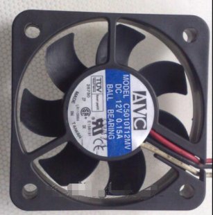 Wholesale AVC 5010 C5010T12MV 12V 0.15A 3Wire Ball Bearing Fan,Cooling Fan