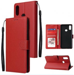 Abctay Cellphone Cover Mobile Phone Shell Buckle Closure Cards Slots PU Leather Smart Shell with Wallet Overall Protection red For Samsung A10S A20S