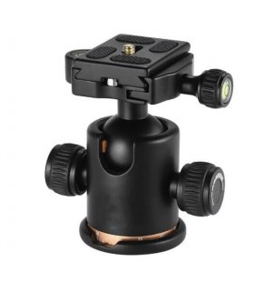 Wholesale with Quick Release Plate 1/4" Screw for Camera Tripod black Tripod Head Aluminum Alloy Ball Head