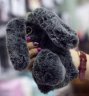 Wholesale iPhone X-Dark Gray Cute Rabbit Soft Plush Phone Case