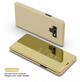 Wholesale Luxury Mirror View Flip Case Stand Shockproof Cover gold For Samsung Galaxy Note 9