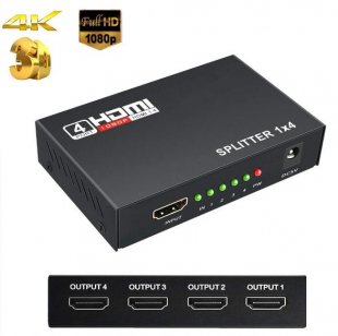 Wholesale with AC Adapter Supports 3D European regulations Full HD 1080P HDMI Splitter 1 in 4 out Hdmi Splitter