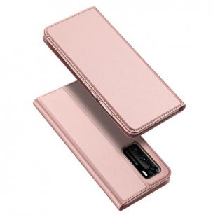 Wholesale Leather Mobile Phone Cover Magnetic Protective Case Bracket with Cards Slot Pink DUX DUCIS For HUAWEI P40