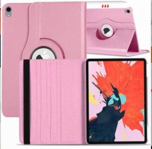 Wholesale 360 Rotating Leather Smart Case Cover Pink for Apple iPad Pro 11 / 12.9 3rd Gen 2018