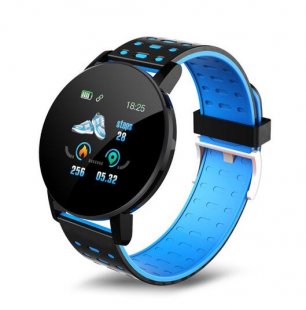 Wholesale for Android iOS Blue 1.3inch Sport Watch Intelligent Watch Bracelet Message Information Heart Rate Monitor Watch