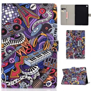 Wholesale Laptop Protective Cover Cartoon Color Painted Smart Stay PU Cover with Front Snap Graffiti For Samsung T720/T725