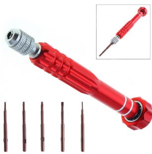 Wholesale Multifunction 5 in 1 Screwdriver with Phillips Slotted Pentagon T Type for Mobile Phone / Computer Repair