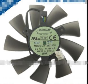 Wholesale EVERFLOW T129025SU 12V 0.38A 4wires Cooling Fan