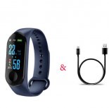 Wholesale M3 Pro Smart Watch Sport Band Blood Pressure Sleep Monitor Drinking Remind Wristband Bracelet Navy blue