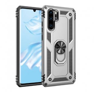 Wholesale for P30 pro Silver_Huawei P30 Lite/Nova 4E Anti-proof Phone Case Magnetic Car Phone Holder Case Cover