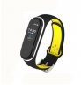 Wholesale for XIAOMI MI Band 4 Black yellow Double Color Round Holes Watch Band with Buckle Wrist Strap Replacement WristBand