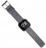 Wholesale for Fitbit Versa gray Woven Fabric Strap Wrist Bands with Stainless Metal Clasp