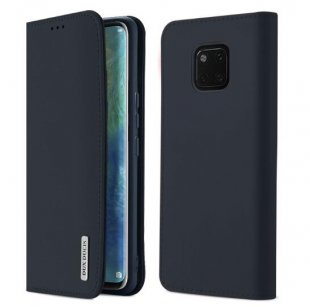 Wholesale with Bracket Card Slot blue_Huawei MATE 20 pro DUX DUCIS For Huawei MATE 20 pro Luxury Genuine Leather Magnetic Flip Cover Full Protective Case