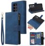 Wholesale Zipper Purse Leather Mobile Phone Cover with Cards Slot Phone Bracket 2 blue For HUAWEI P40 pro plus