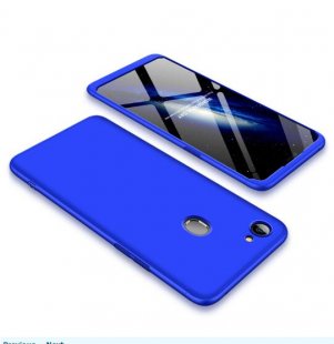 Abctay Ultra Slim PC Back Cover Non-slip Shockproof 360 Degree Full Protective Case blue For OPPO F7