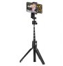 Wholesale for Android/iOS Phone Live Selfie Artifact Cool black Mini Tripod Handheld Extendable Selfie Stick Wireless Bluetooth Remote Control Universal