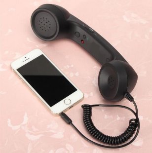 Wholesale Cellphone Handset Classic Headphone MIC Microphone Black 3.5mm Universal Phone Telephone Radiation-proof Receivers