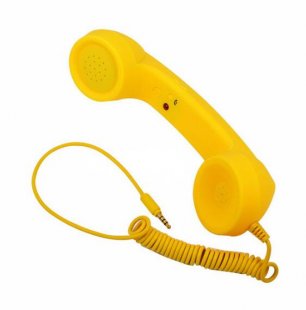 Wholesale Cellphone Handset Classic Headphone MIC Microphone Yellow 3.5mm Universal Phone Telephone Radiation-proof Receivers