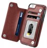 Abctay Multifunction Magnetic Leather Wallet Case Card Slot Shockproof Full Protection Cover for iPhone X 7/8 7/8 Plus brown