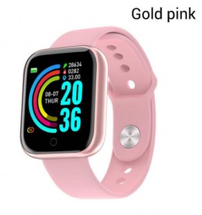 Wholesale for iPhone Xiaomi Fitness Tracker Heart Rate Monitor Built-in 150mAh Battery USB Charging Gold pink Y68 Smart Watch Waterproof Bluetooth Sport SmartWatch Support