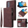 Wholesale Case Smartphone Shell Wallet Design Zipper Closure Overall Protection Cellphone Cover 3 brown For HUAWEI P40