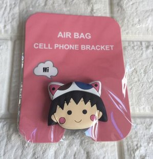 Wholesale Cellphone Stand Chibi Maruko Mobile Phone Balloon Bracket Retractable Cartoon Silicone Cute Grip