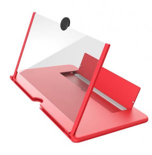 Wholesale Foldable Adjustable Angle Non Slip Bracket red_12inch 12inch 3D HD Phone Screen Magnifier Eye Protection Movie Phone Holder