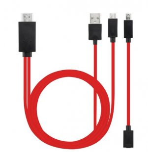 Wholesale for Android Phone red 5 Pin & 11 Pin Micro USB HDMI 1080P HD TV Cable Adapter