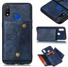 Abctay PU Leather Flip Stand Shockproof Cell Phone Cover Double Buckle Anti-dust Case With Card Slots Pocket blue For OPPO Realme 3 pro