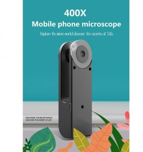 Wholesale 400X Microscope Camera Lens black Universal Mobile Phone Universal Microscope Hd Camera Supplementary Light Lens