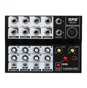 Wholesale Microphone Amplifier Console black Mini Mixing Audio Sound Mixer 8 Channel Karaoke