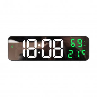 Led Digital Wall Clock Large Screen Wall-mounted Time Temperature Humidity Display Electronic Alarm Clock red