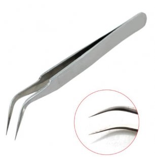 Wholesale Stainless Steel Anti-acid Fine Tip Curved Dull Polish Tweezers Forceps Tool