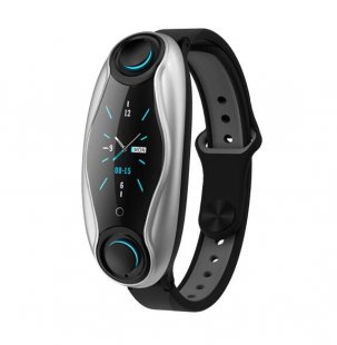 Wholesale IP67 Waterproof Sport Smart Watch Clock for Android IOS Phone black T90 Fitness Bracelet Bluetooth 5.0 with Wireless Earphones