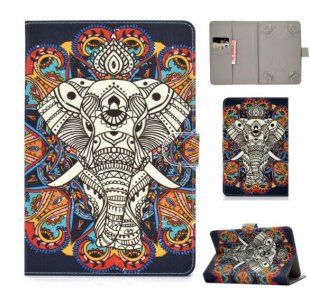 Wholesale PU Cover Fun elephant Universal 10Inches Laptop Protective Case with Front Snap Cute Cartoon Color Painted